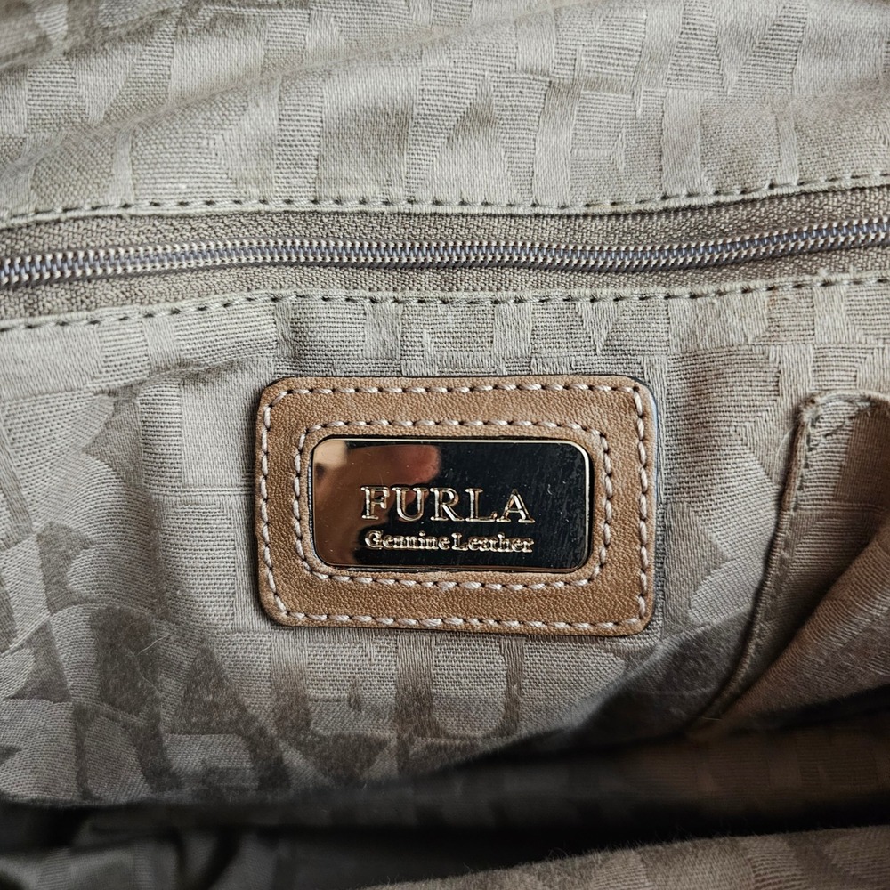 Furla Tri Color Leather Popper Colour Block Satchel - Picture 11 of 12